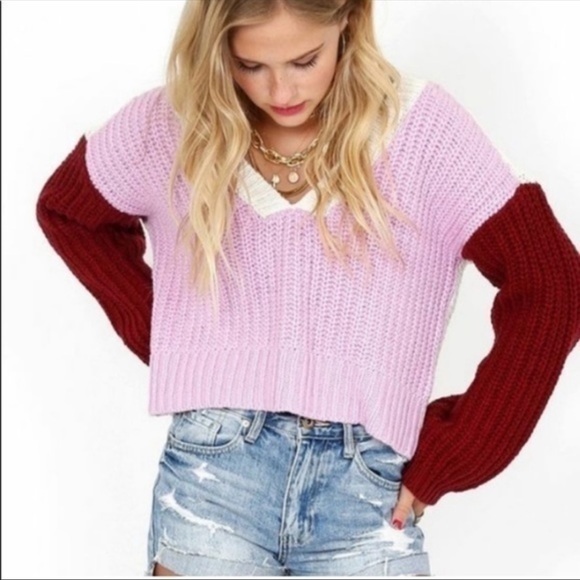 Wildfox Sweaters - 🔥WILDFOX🔥BEVERLY COLORBLOCK KNIT SWEATER SIZE LARGE NWT